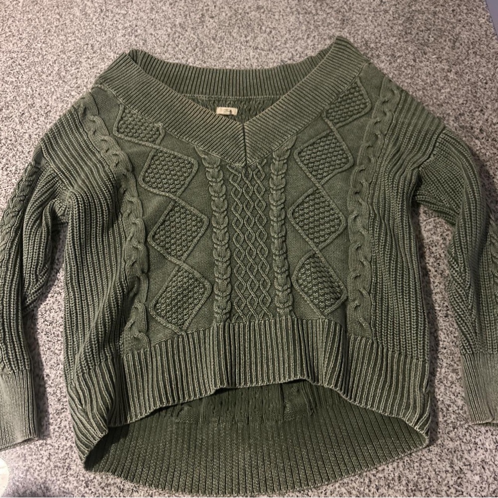 Green Knit Aerie Sweater